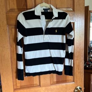 Ralph Lauren Polo shirt. VERY soft. Creamy white and black stripe.